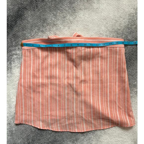 Revolve Superdown Hannah Tie Bow Back Crop Top Pink White Stripe Size Medium - Picture 8 of 13